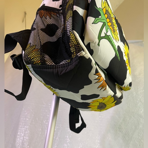 Sunflower and Cow Print Backpack - Picture 5 of 5